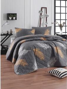 Sivi prekrivač s 2 jastučnice od ranforce pamuka EnLora Home Olivia, 225 x 240 cm
