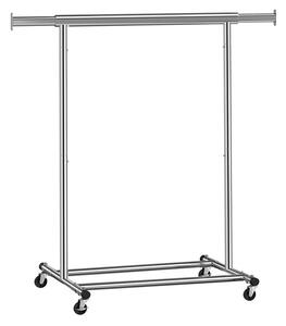 Stalak za odjeću na kotačićima INEZ, max. 90 kg, 83,5x45x160 cm, srebrni Jurhan