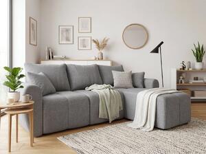 Razvlačna kutna garnitura L SEVIO 246x145 cm, siva + 2 jastuka GRATIS, univerzalna