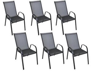 Set 6 vrtnih stolica TAVERNO crna