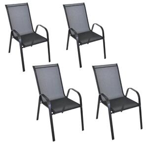 Set 4 vrtnih stolica TAVERNO crna