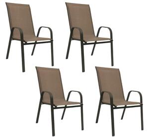 Set 4 vrtnih stolica TAVERNO smeđa/crna