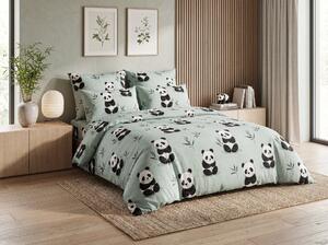 Posteljina od mikrovlakana PANDA RELAX mentol. Dimenzije posteljine: 70 x 90 cm | 140 x 200 cm