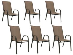Set 6 vrtnih stolica TAVERNO smeđa/crna