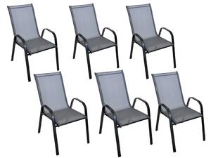 Set 6 vrtnih stolica TAVERNO siva/crna