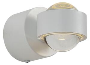 Dizajnerska zidna svjetiljka bijela uklj. LED IP44 - Lens
