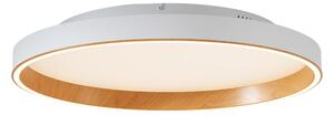Dizajnerska stropna svjetiljka bijela s drvetom 60 cm uklj. LED prekidač s 3 stupnja - Ingo