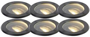 Set od 6 crnih podesivih vanjskih zemljanih reflektora IP65 - Delux