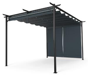 Blumfeldt Pantheon Robust pergola 3 x 4 m čelik otporan na vremenske uvjete premazan zaštitnim lakiranjem s bočnim roletama