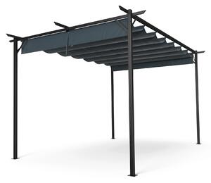 Blumfeldt Pantheon Robust pergola 3 x 4 m čelik otporan na vremenske uvjete premazan zaštitnim lakiranjem s bočnim roletama