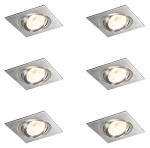 Set od 6 ugradbenih reflektora čelik nagibni - Lock 1