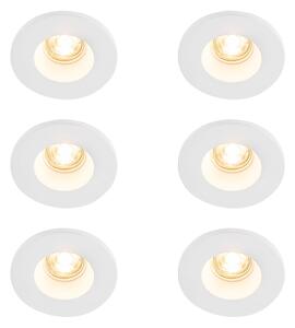 Set od 6 ugradbenih reflektora bijeli 13 cm okrugli - Gypsy Stucco