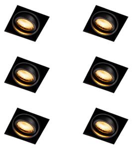 Set od 6 ugradbenih reflektora crni podesivi bez okvira - Oneon Honey