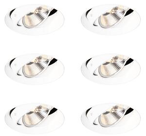 Set od 6 modernih ugradbenih reflektora bijeli GU10 AR111 okrugli bez okvira - Oneon