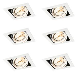 Set od 6 ugradbenih reflektora bijeli AR111 podesivi - Oneon
