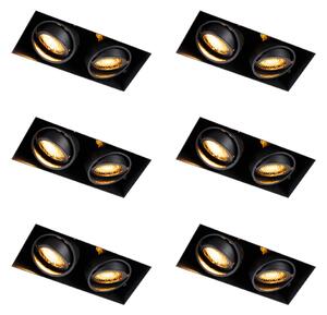 Set od 6 ugradbenih reflektora crni podesivi bez okvira 2-svjetla - Oneon Honey
