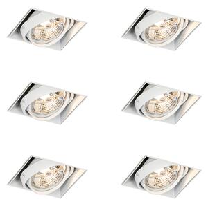 Set od 6 ugradbenih reflektora bijeli GU10 AR70 bez okvira - Oneon
