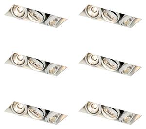 Set od 6 ugradbenih reflektora bijeli GU10 AR70 bez okvira 3-svjetla - Oneon