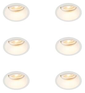 Set od 6 Ugradbeni reflektor bijeli rotirajući i nagibni - Alloy