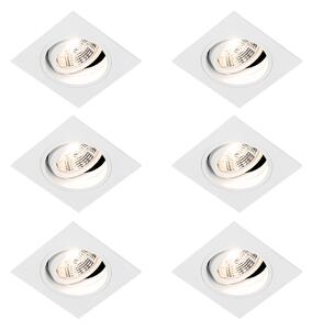 Set od 6 Moderno ugradbeno spotno bijelo podesivo - Chuck 70