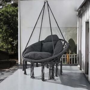 Viseća stolica s jastukom - gnijezdo roda 80 cm antracit