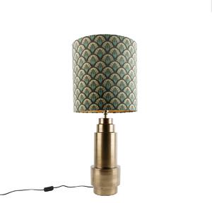 Tafellamp brons velours kap pauw design 40 cm - Bruut