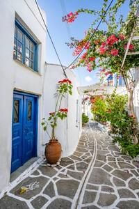 Fotografija White Cycladic houses with blue door, imageBROKER/Mara Brandl