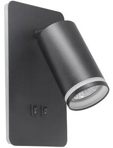 LED Zidna reflektorska svjetiljka PARIS 1xGU10/10W/230V + LED/6W/230V crna