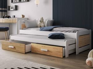 Krevet Henderson 147Jednostruki krevet s dodatnim krevetom na izvlačenje, Svijetlo smeđa, 80x180, 80x170, Drvo, Laminirani iveral, Basi a doghePodnice za krevet, 87x185x76cm