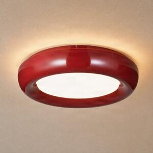 Lindby Lennox LED stropna svjetiljka, crvena, 3-stupanjsko prigušivanje, Ø 43 cm, prigušiva, Crvena, Dnevni boravak/blagovaonica, Metal