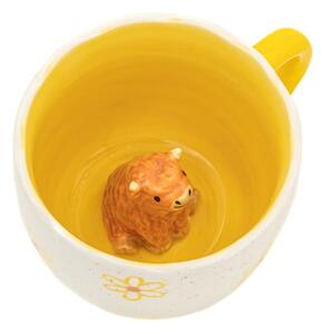 Žuta /krem porculanska šalica 350 ml Surprise Highland Cow – Sass & Belle