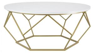 Stolić za kavu DIAMOND 41,5x90 cm zlatna/bijela