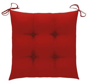 VidaXL Jastuci za stolice 4 kom crveni 50 x 50 x 7 cm od tkanine
