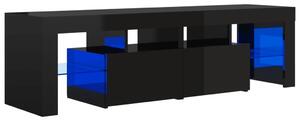 VidaXL TV ormarić s LED svjetlima visoki sjaj crni 140x36,5x40 cm