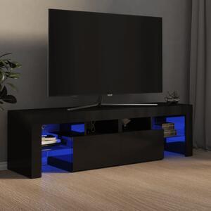 VidaXL TV ormarić s LED svjetlima visoki sjaj crni 140 x 35 x 40 cm