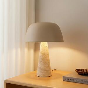 Lindby stolna lampa Magritt, bež, metal, kamen, 41 cm, Bež, Dnevni boravak/blagovaonica, Kamen