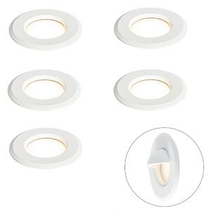 Set od 5 modernih ugradbenih reflektora bijeli uklj. LED IP67 - Linsey