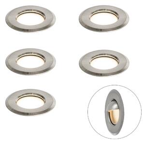 Set od 5 modernih ugradbenih reflektora aluminijski uklj. LED IP67 - Linsey