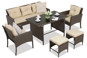 Smeđi set od tehnoratana s torbicama Bari Garden Point