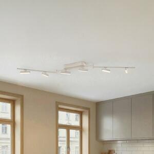 Lindby LED reflektor Eldrin, bijeli, 6 žarulja, svjetlosna traka, prigušiva, Bijela, Dnevni boravak/blagovaonica, Metal