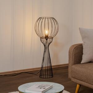 HELAM Podna lampa Mercure, crna, metal/plastika, visina 93 cm, Crno, Dnevni boravak/blagovaonica, Metal