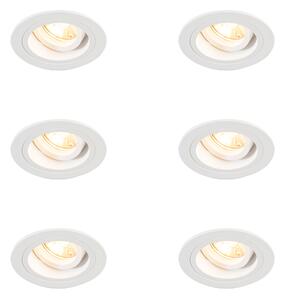 Set od 6 ugradbenih reflektora okrugli bijeli podesivi - Chuck