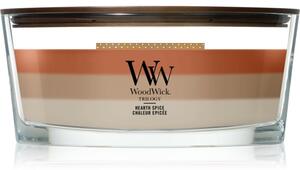 Woodwick Trilogy Hearth Spice mirisna svijeća s drvenim fitiljem 453.6 g