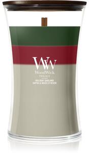 Woodwick Trilogy Holiday Garland mirisna svijeća s drvenim fitiljem 610 g