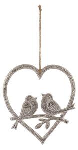 Viseći ukras u srebrnoj boji Ego Dekor Love Birds
