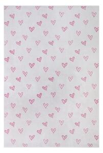 Bijeli/ružičasti dječji tepih 120x170 cm Hearts – Hanse Home