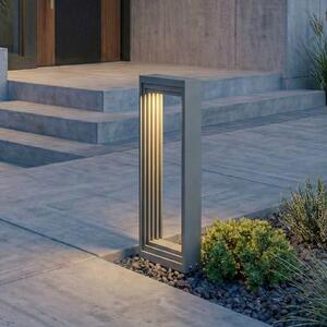 Lucande LED postolje Ashkan, visina 40 cm, antracit, IP65, Sivo, Metal
