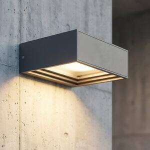 Lucande LED zidna svjetiljka Ashkan, antracit, IP65, Sivo, Metal