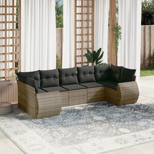 VidaXL 7-dijelni set vrtnih sofa sivi od poliratana