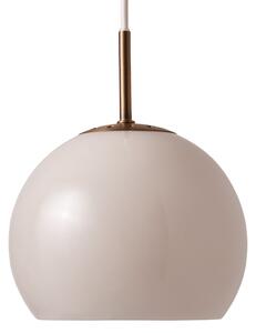 FRANDSEN Ball staklena viseća svjetiljka, pješčano siva, Ø 25 cm, prigušiva, Sivo, Dnevni boravak/blagovaonica, Staklo